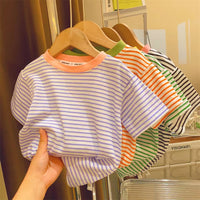 Load image into Gallery viewer, Baby Kid Girls Striped T-Shirts Wholesale 230413437
