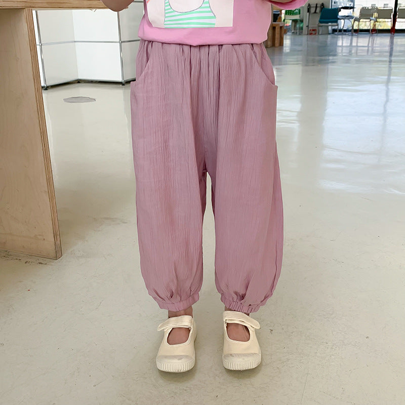 Baby Kid Girls Solid Color Pants Wholesale 230413476