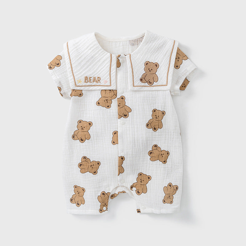 Baby Unisex Letters Animals Cartoon Embroidered Rompers Wholesale 230413483