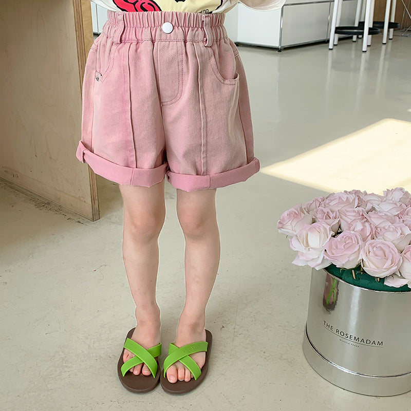 Baby Kid Girls Solid Color Shorts Wholesale 230413536