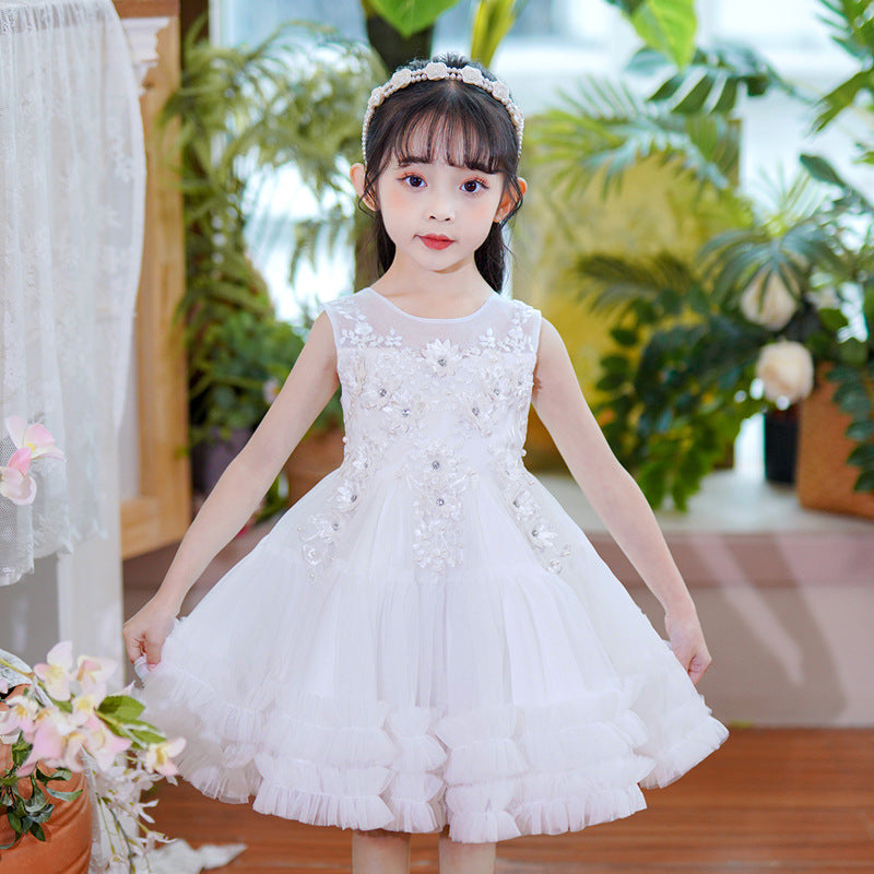 Kid Girls Solid Color Dressy Princess Dresses Wholesale 230413573