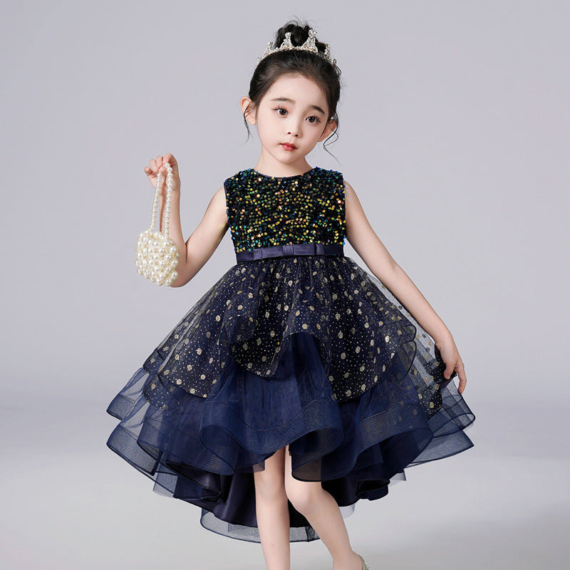 Kid Girls Solid Color Dressy Princess Dresses Wholesale 230413574