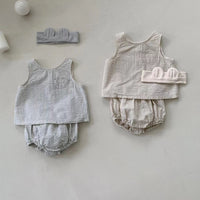 Load image into Gallery viewer, 2 Pieces Set Baby Unisex Striped Tank Tops And Shorts Wholesale 230413590
