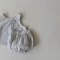 Load image into Gallery viewer, 2 Pieces Set Baby Unisex Striped Tank Tops And Shorts Wholesale 230413590
