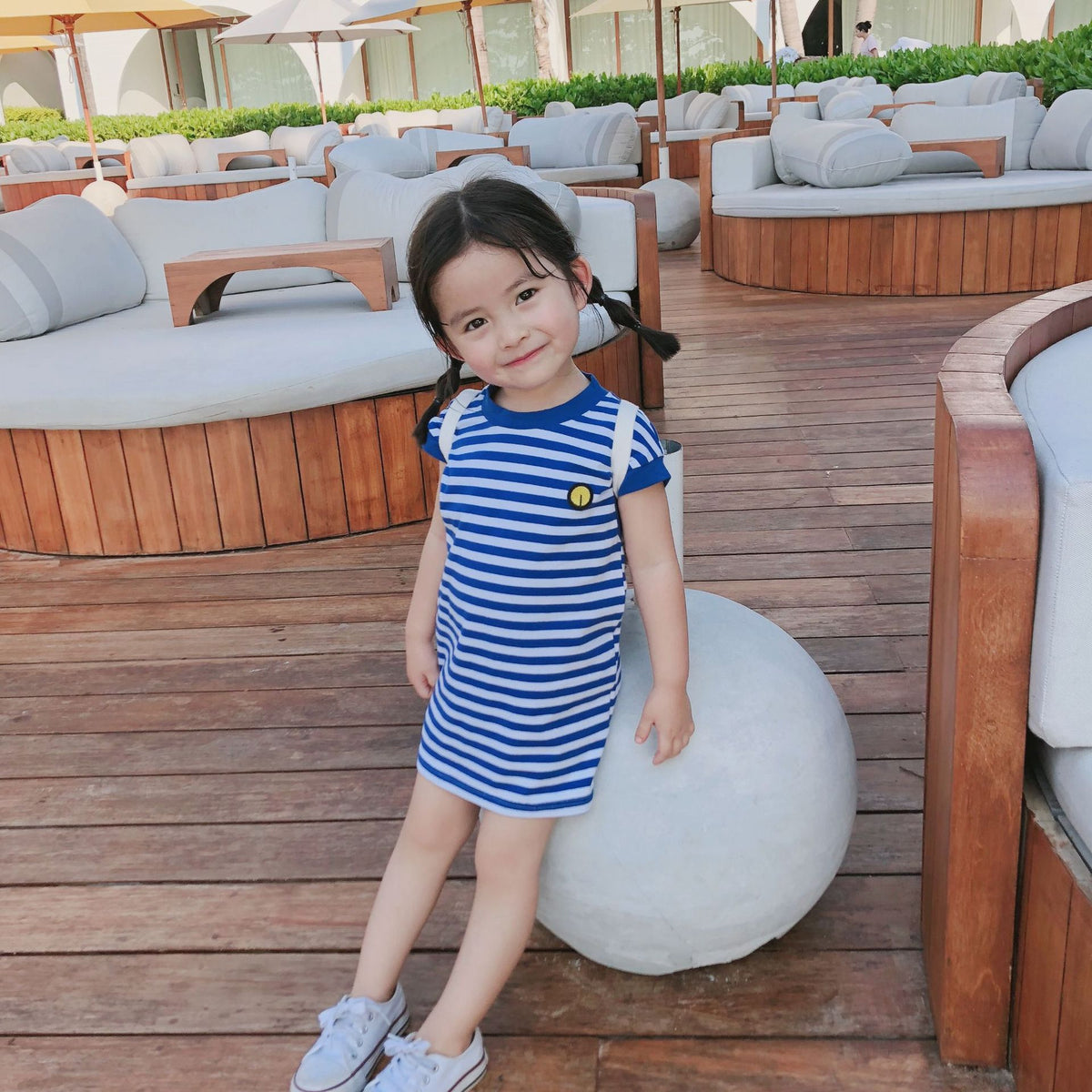 Baby Kid Girls Striped Dresses Wholesale 23041392