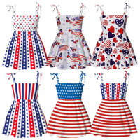 Load image into Gallery viewer, Baby Kid Girls Star Print Independence Day Dresses Wholesale 23053102

