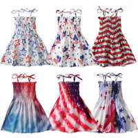 Load image into Gallery viewer, Baby Kid Girls Star Print Independence Day Dresses Wholesale 23053102
