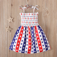 Load image into Gallery viewer, Baby Kid Girls Star Print Independence Day Dresses Wholesale 23053102

