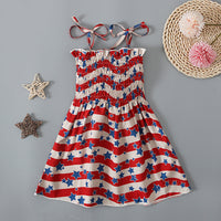 Load image into Gallery viewer, Baby Kid Girls Star Print Independence Day Dresses Wholesale 23053102
