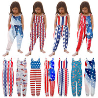Load image into Gallery viewer, Baby Kid Girls Star Print Independence Day Jumpsuits Wholesale 23053103
