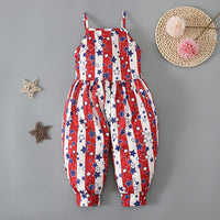 Load image into Gallery viewer, Baby Kid Girls Star Print Independence Day Jumpsuits Wholesale 23053103
