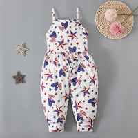 Load image into Gallery viewer, Baby Kid Girls Star Print Independence Day Jumpsuits Wholesale 23053103
