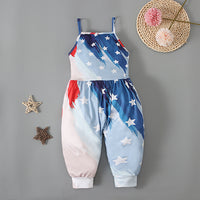 Load image into Gallery viewer, Baby Kid Girls Star Print Independence Day Jumpsuits Wholesale 23053103
