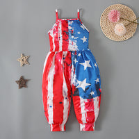 Load image into Gallery viewer, Baby Kid Girls Star Print Independence Day Jumpsuits Wholesale 23053103
