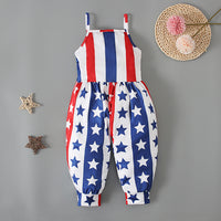 Load image into Gallery viewer, Baby Kid Girls Star Print Independence Day Jumpsuits Wholesale 23053103

