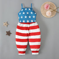 Load image into Gallery viewer, Baby Kid Girls Star Print Independence Day Jumpsuits Wholesale 23053103
