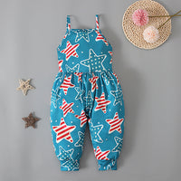 Load image into Gallery viewer, Baby Kid Girls Star Print Independence Day Jumpsuits Wholesale 23053103
