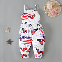 Load image into Gallery viewer, Baby Kid Girls Star Print Independence Day Jumpsuits Wholesale 23053103

