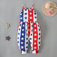 Load image into Gallery viewer, Baby Kid Girls Star Print Independence Day Jumpsuits Wholesale 23053103
