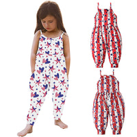 Load image into Gallery viewer, Baby Kid Girls Star Print Independence Day Jumpsuits Wholesale 23053103
