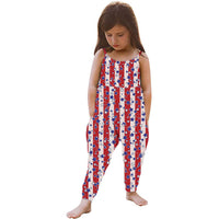Load image into Gallery viewer, Baby Kid Girls Star Print Independence Day Jumpsuits Wholesale 23053103
