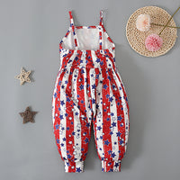 Load image into Gallery viewer, Baby Kid Girls Star Print Independence Day Jumpsuits Wholesale 23053103
