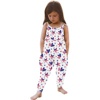 Load image into Gallery viewer, Baby Kid Girls Star Print Independence Day Jumpsuits Wholesale 23053103
