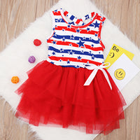 Load image into Gallery viewer, Baby Kid Girls Striped Star Independence Day Dresses Wholesale 23053105
