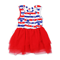 Load image into Gallery viewer, Baby Kid Girls Striped Star Independence Day Dresses Wholesale 23053105
