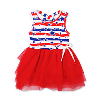 Load image into Gallery viewer, Baby Kid Girls Striped Star Independence Day Dresses Wholesale 23053105
