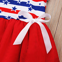 Load image into Gallery viewer, Baby Kid Girls Striped Star Independence Day Dresses Wholesale 23053105
