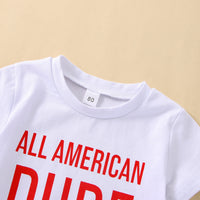Load image into Gallery viewer, 2 Pieces Set Baby Kid Boys Independence Day Letters Print T-Shirts And Star Shorts Wholesale 23053108
