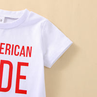 Load image into Gallery viewer, 2 Pieces Set Baby Kid Boys Independence Day Letters Print T-Shirts And Star Shorts Wholesale 23053108
