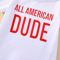 Load image into Gallery viewer, 2 Pieces Set Baby Kid Boys Independence Day Letters Print T-Shirts And Star Shorts Wholesale 23053108
