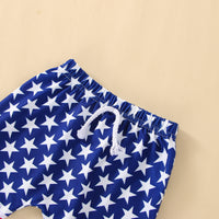 Load image into Gallery viewer, 2 Pieces Set Baby Kid Boys Independence Day Letters Print T-Shirts And Star Shorts Wholesale 23053108
