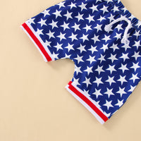 Load image into Gallery viewer, 2 Pieces Set Baby Kid Boys Independence Day Letters Print T-Shirts And Star Shorts Wholesale 23053108
