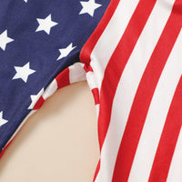 Load image into Gallery viewer, Baby Kid Girls Striped Star Print Independence Day Jumpsuits Wholesale 23053116
