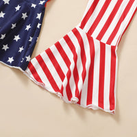 Load image into Gallery viewer, Baby Kid Girls Striped Star Print Independence Day Jumpsuits Wholesale 23053116
