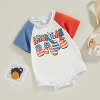 Load image into Gallery viewer, Baby Unisex Letters Color-blocking Independence Day Rompers Wholesale 23053124
