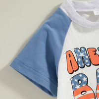 Load image into Gallery viewer, Baby Unisex Letters Color-blocking Independence Day Rompers Wholesale 23053124
