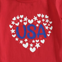 Load image into Gallery viewer, 2 Pieces Set Baby Kid Girls Independence Day Letters Print T-Shirts And Star Pants Wholesale 23053132

