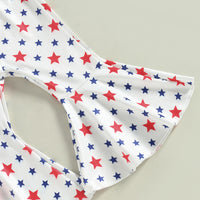Load image into Gallery viewer, 2 Pieces Set Baby Kid Girls Independence Day Letters Print T-Shirts And Star Pants Wholesale 23053132
