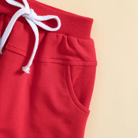 Load image into Gallery viewer, 2 Pieces Set Baby Kid Boys Independence Day Letters Dinosaur Print T-Shirts And Solid Color Shorts Wholesale 23053133
