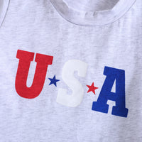 Load image into Gallery viewer, 2 Pieces Set Baby Kid Boys Independence Day Letters Dinosaur Print T-Shirts And Solid Color Shorts Wholesale 23053133
