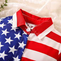 Load image into Gallery viewer, Baby Kid Girls Striped Star Independence Day Dresses Wholesale 23053137
