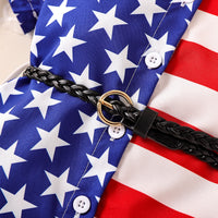 Load image into Gallery viewer, Baby Kid Girls Striped Star Independence Day Dresses Wholesale 23053137
