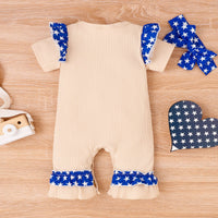 Load image into Gallery viewer, Baby Kid Girls Letters Star Print Independence Day Jumpsuits Wholesale 23053143
