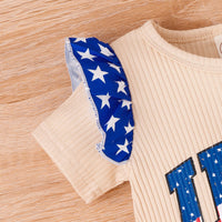 Load image into Gallery viewer, Baby Kid Girls Letters Star Print Independence Day Jumpsuits Wholesale 23053143
