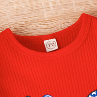 Load image into Gallery viewer, Baby Kid Girls Letters Star Print Independence Day Jumpsuits Wholesale 23053143
