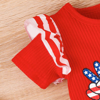 Load image into Gallery viewer, Baby Kid Girls Letters Star Print Independence Day Jumpsuits Wholesale 23053143
